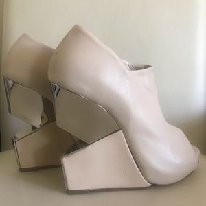 Charline De Luca Cutout Peep Toe Wedges